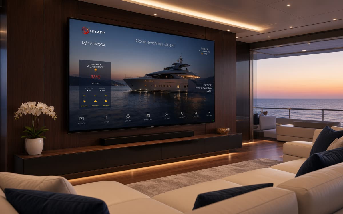 Television on the wall running HtlApp